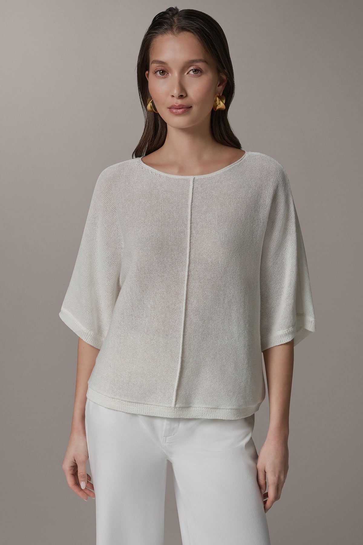 Donna Karan DOLMAN SLEEVE BALLET NECK SWEATER
