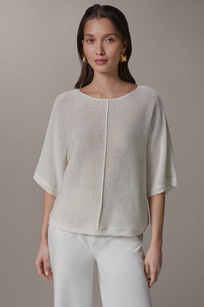 Donna Karan DOLMAN SLEEVE BALLET NECK SWEATER