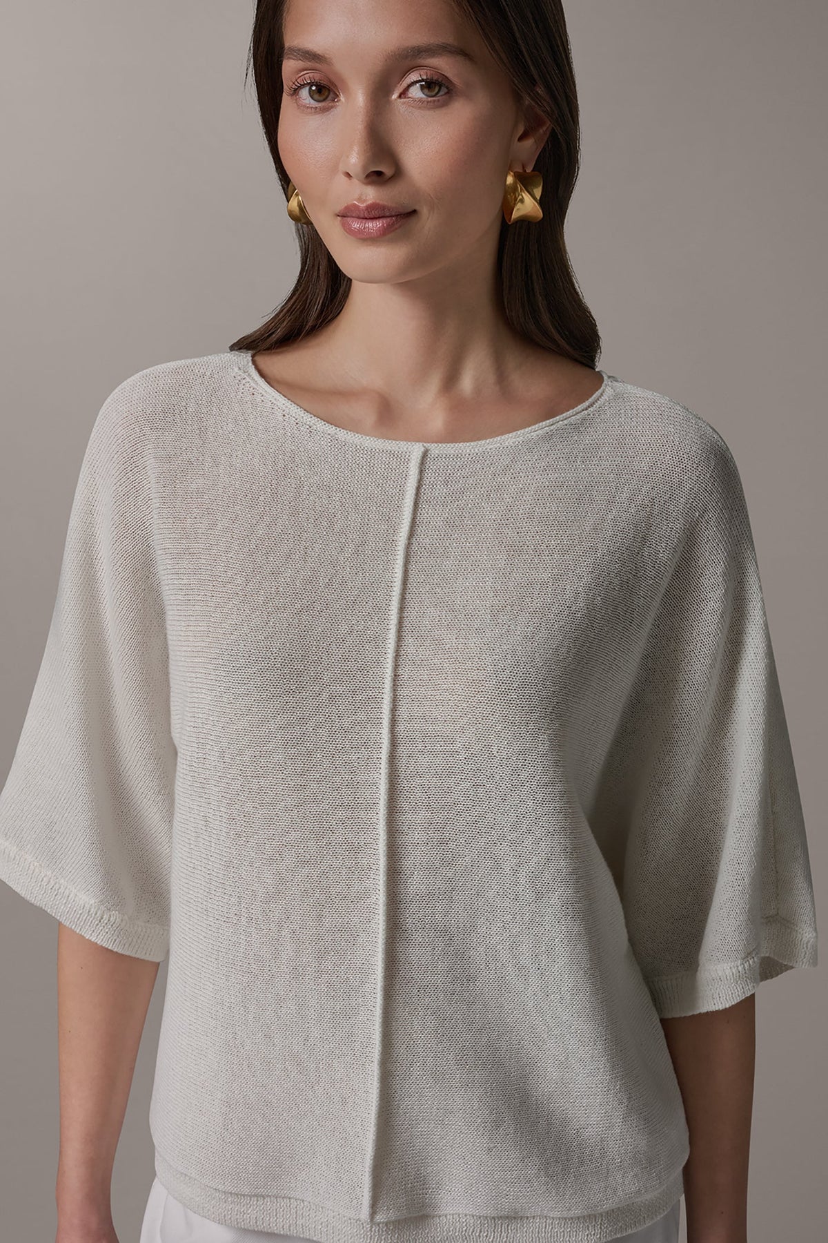 Donna Karan DOLMAN SLEEVE BALLET NECK SWEATER