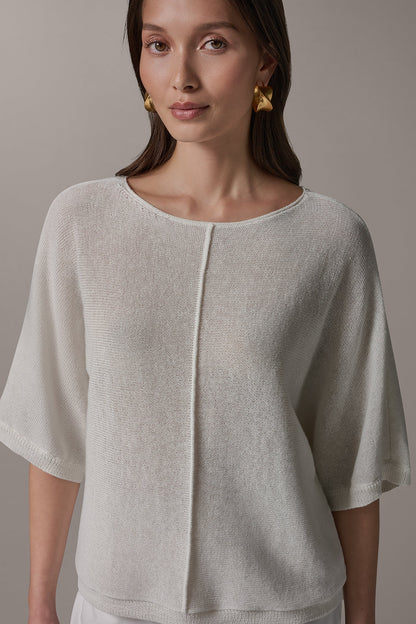 Donna Karan DOLMAN SLEEVE BALLET NECK SWEATER