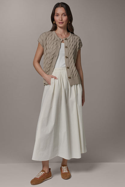 Donna Karan SLEEVELESS CABLE KNIT VEST