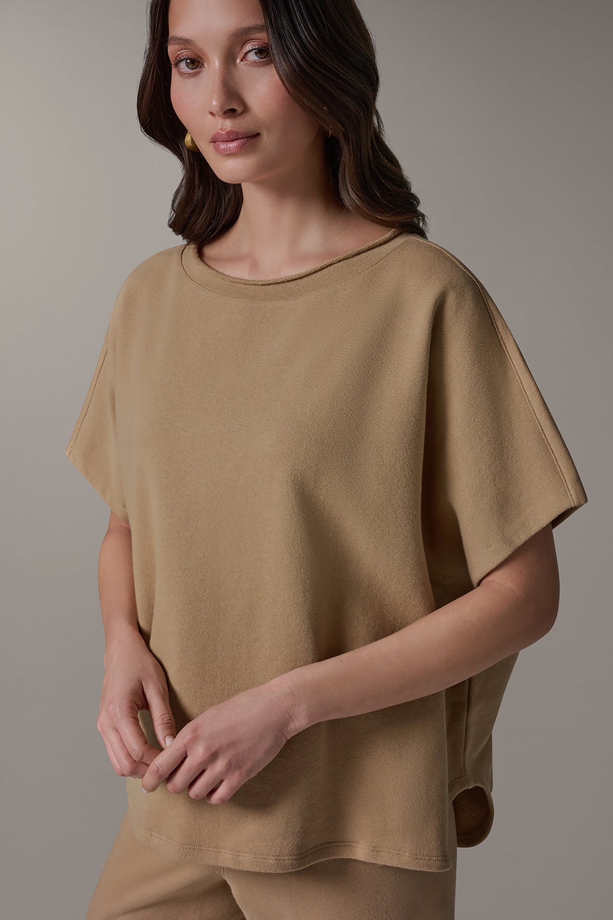 Donna Karan SHORT SLEEVE BOATNECK PULLOVER