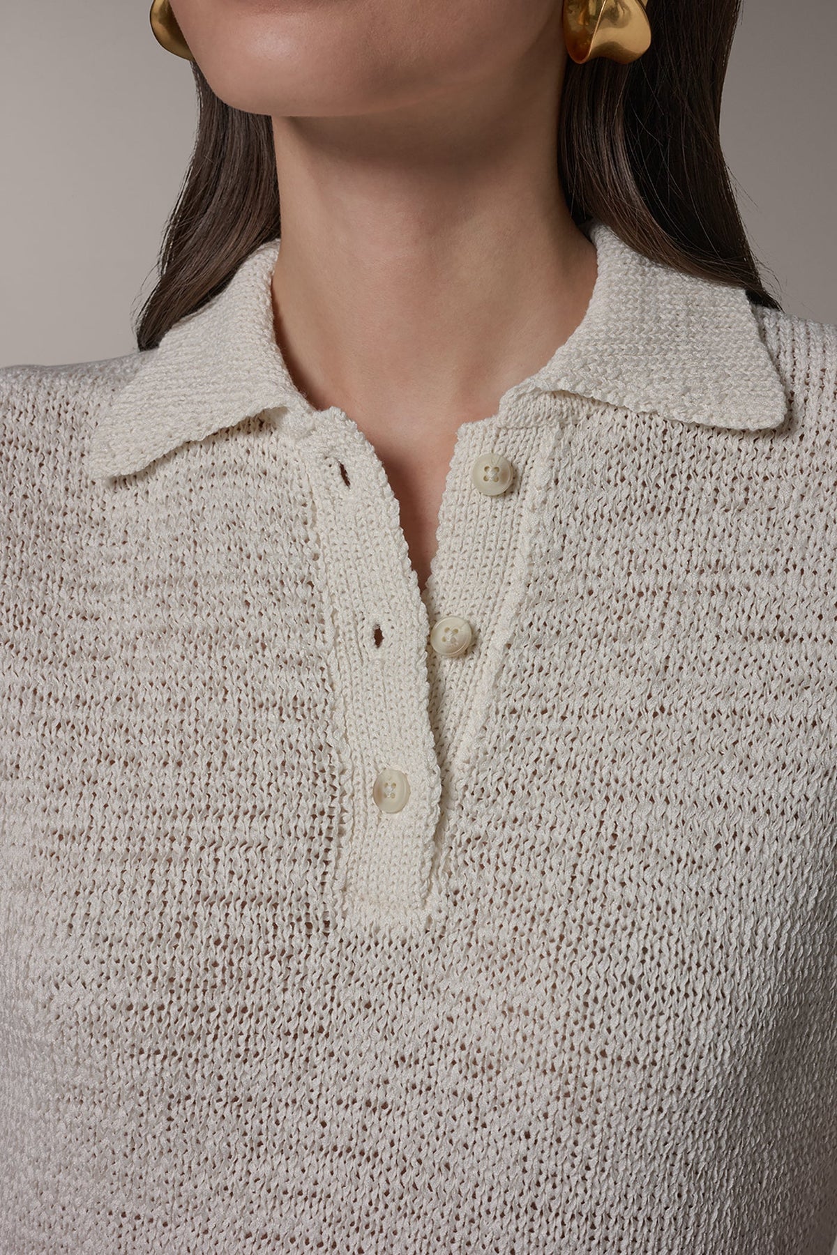 Donna Karan SLEEVELESS POLO SWEATER