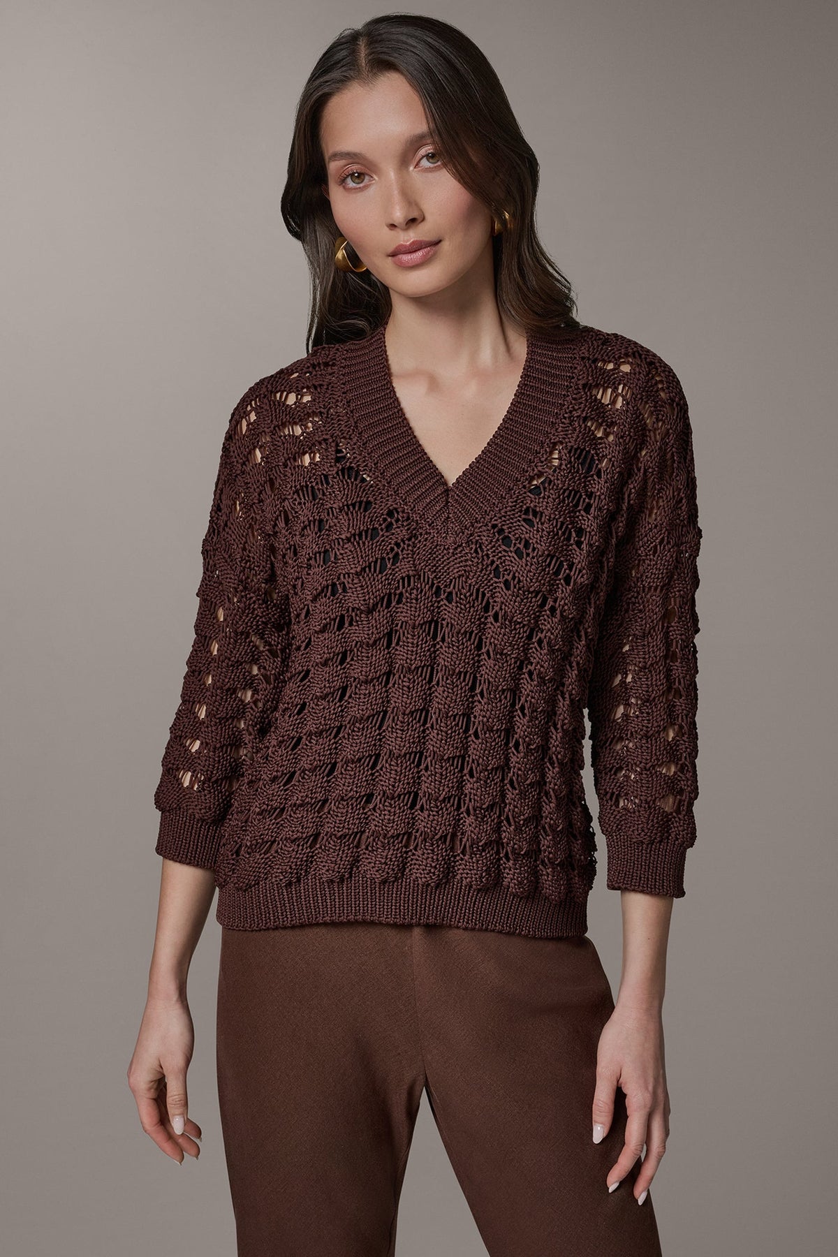 Donna Karan 3/4 SLEEVE SWEATER