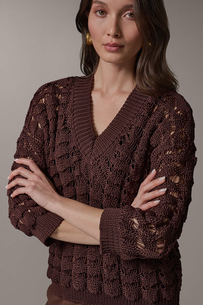 Donna Karan 3/4 SLEEVE SWEATER