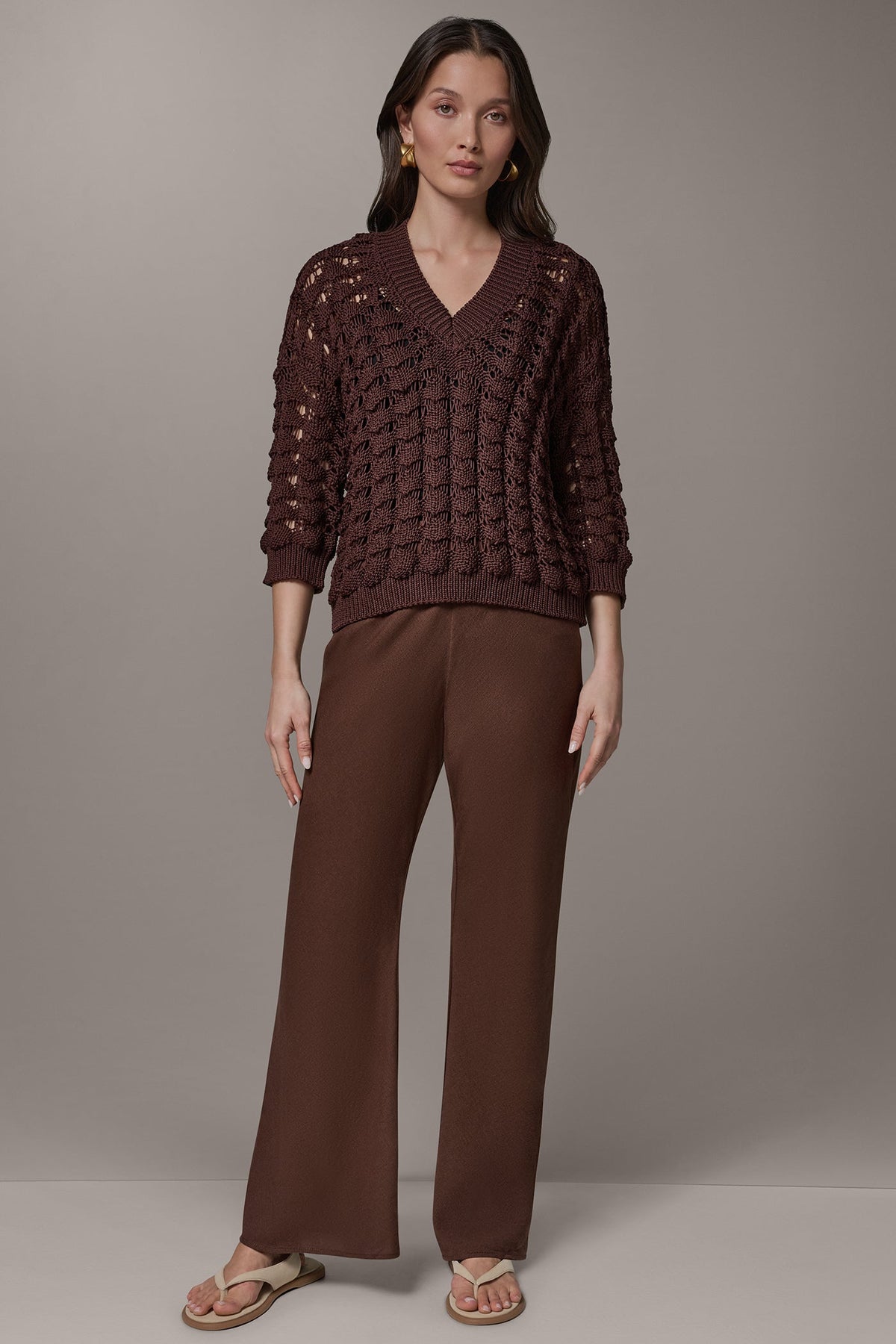 Donna Karan 3/4 SLEEVE SWEATER