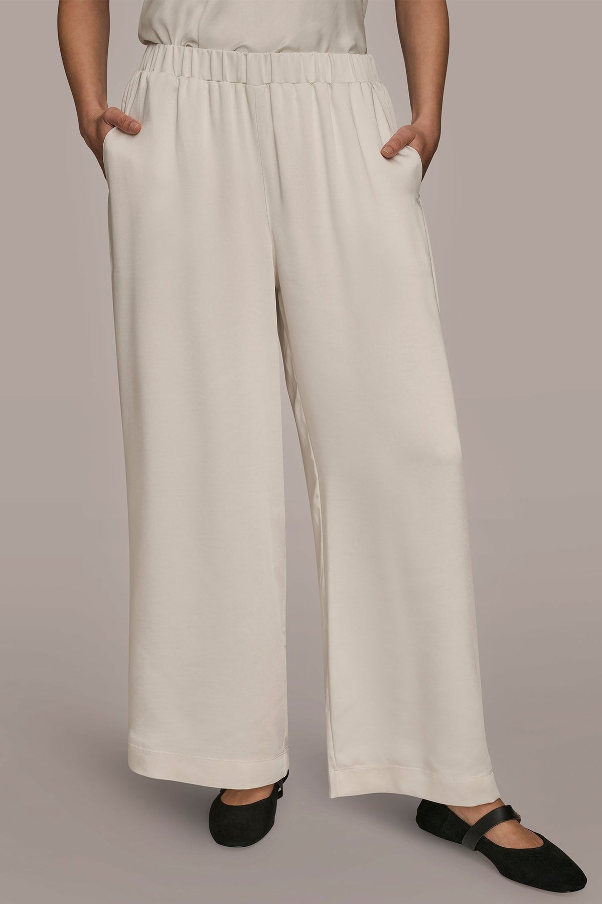Donna Karan SATIN MID-RISE RELAXED PANT
