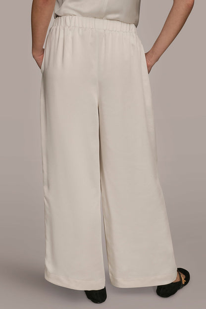 Donna Karan SATIN MID-RISE RELAXED PANT