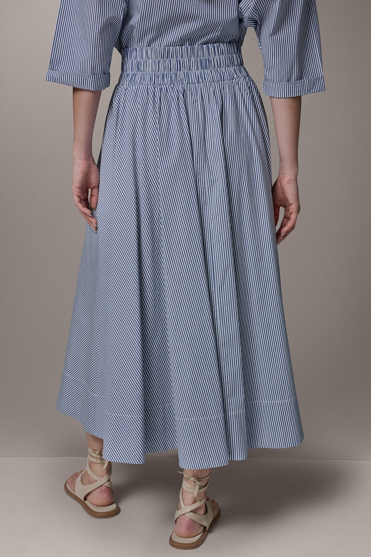 Donna Karan STRIPE MAXI A-LINE SKIRT
