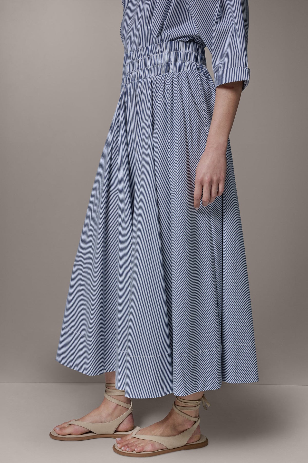 Donna Karan STRIPE MAXI A-LINE SKIRT
