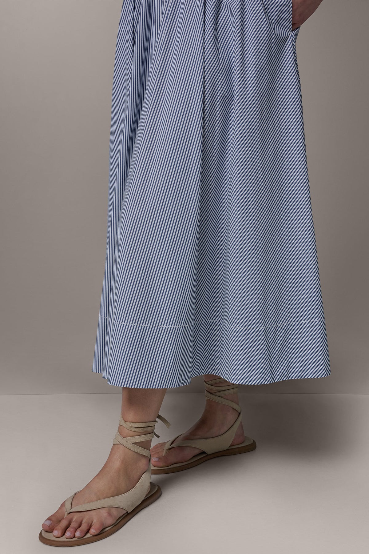 Donna Karan STRIPE MAXI A-LINE SKIRT