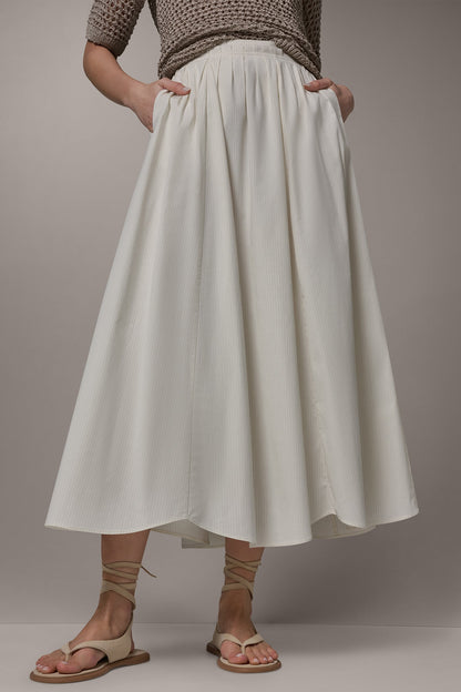 Donna Karan PINSTRIPE MIDI A-LINE SKIRT
