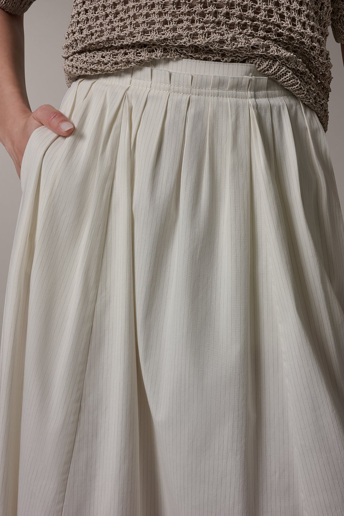 Donna Karan PINSTRIPE MIDI A-LINE SKIRT