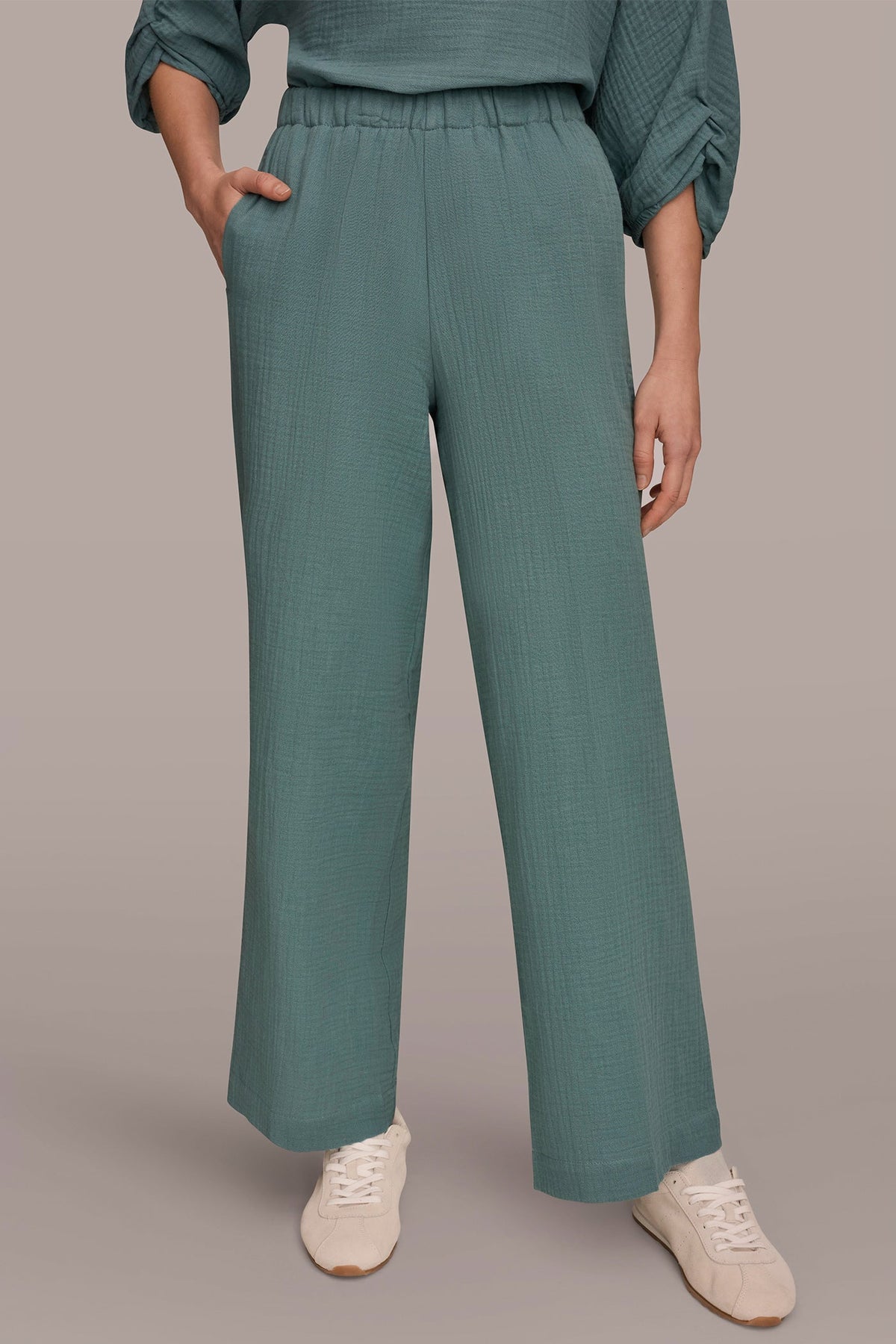 Donna Karan MID-RISE STRAIGHT-LEG PANT