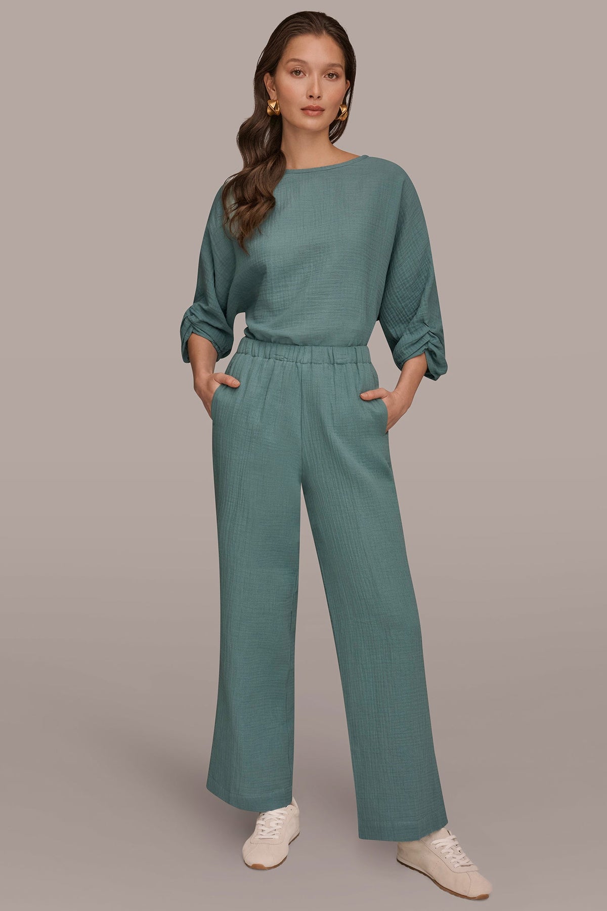 Donna Karan MID-RISE STRAIGHT-LEG PANT