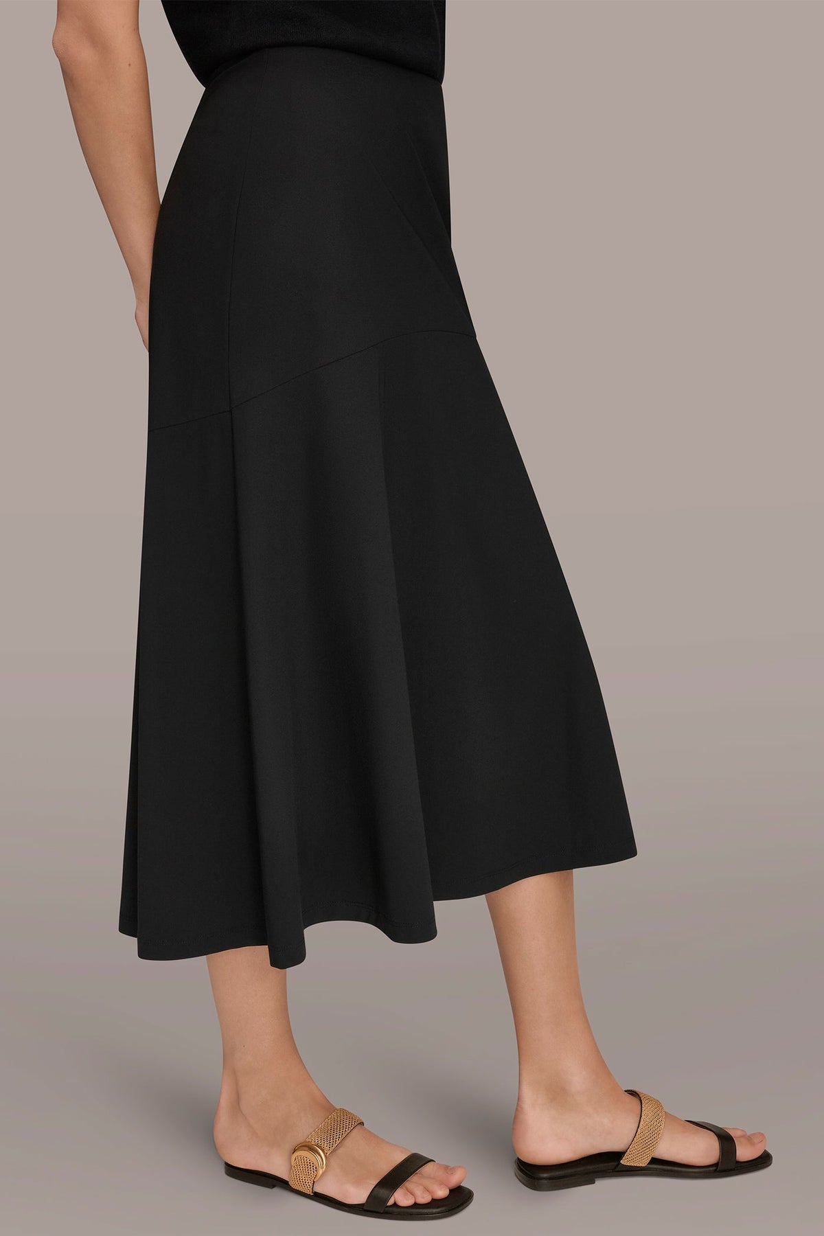 Donna Karan THE MODERN TRAVEL MIDI HI-LOW TRUMPET SKIRT