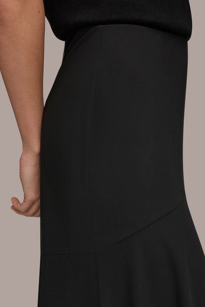 Donna Karan THE MODERN TRAVEL MIDI HI-LOW TRUMPET SKIRT