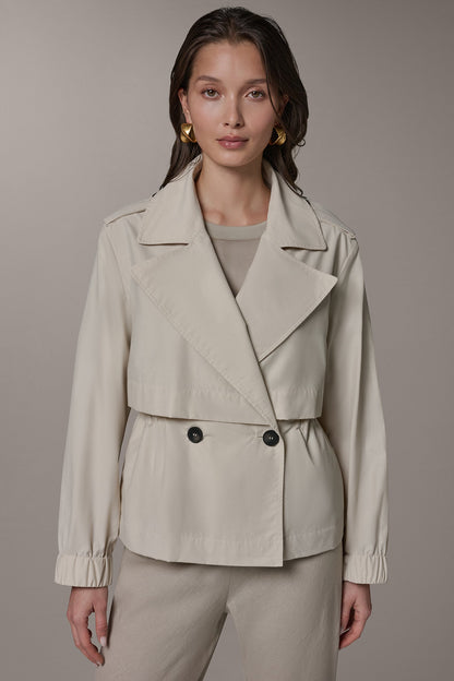 Donna Karan LONG SLEEVE DOUBLE BREASTED TRENCH JACKET