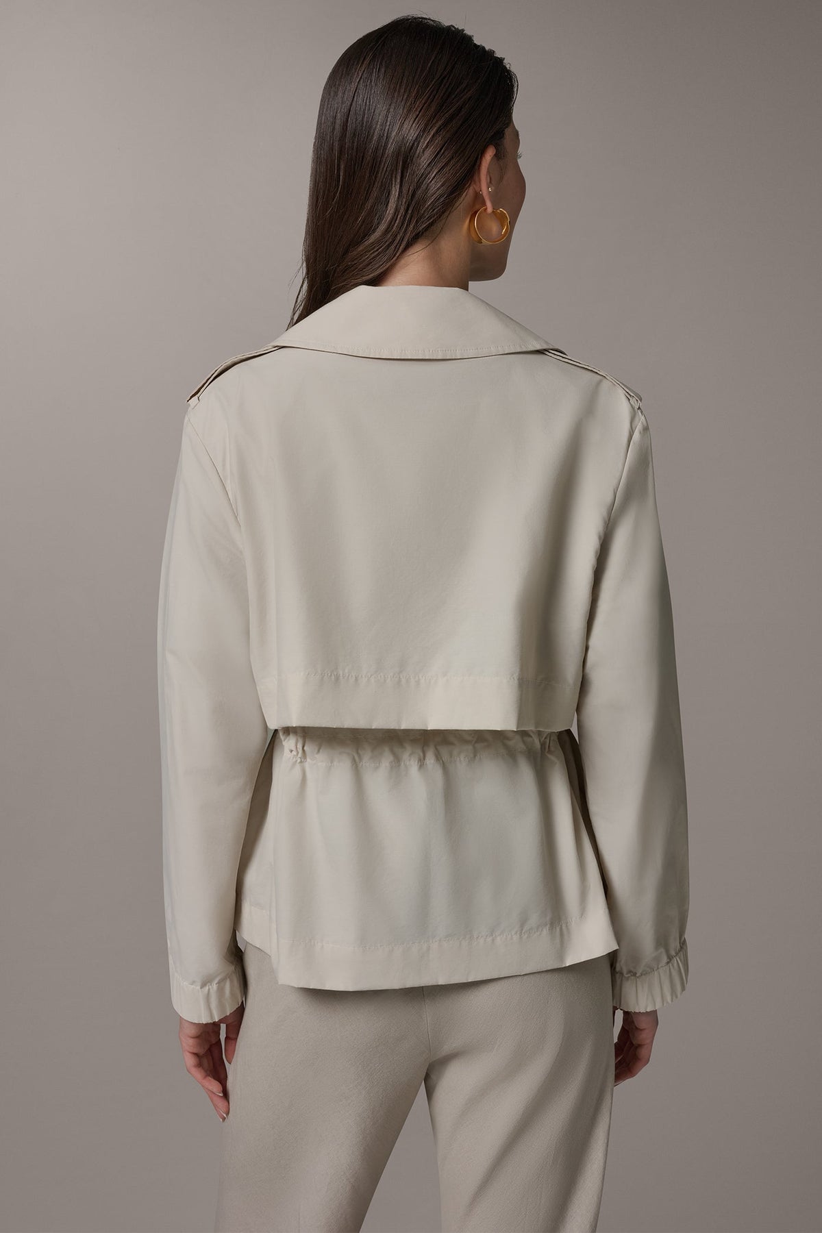 Donna Karan LONG SLEEVE DOUBLE BREASTED TRENCH JACKET