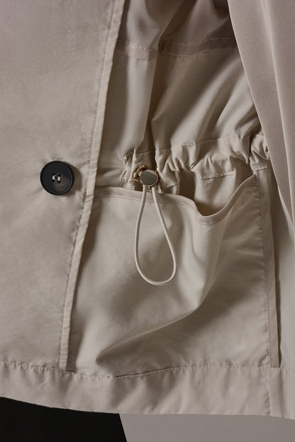 Donna Karan LONG SLEEVE DOUBLE BREASTED TRENCH JACKET
