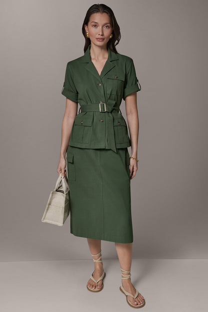 Donna Karan SHORT SLEEVE SAFARI JACKET