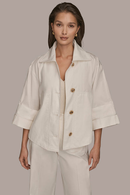 Donna Karan 3/4-SLEEVE SWING JACKET