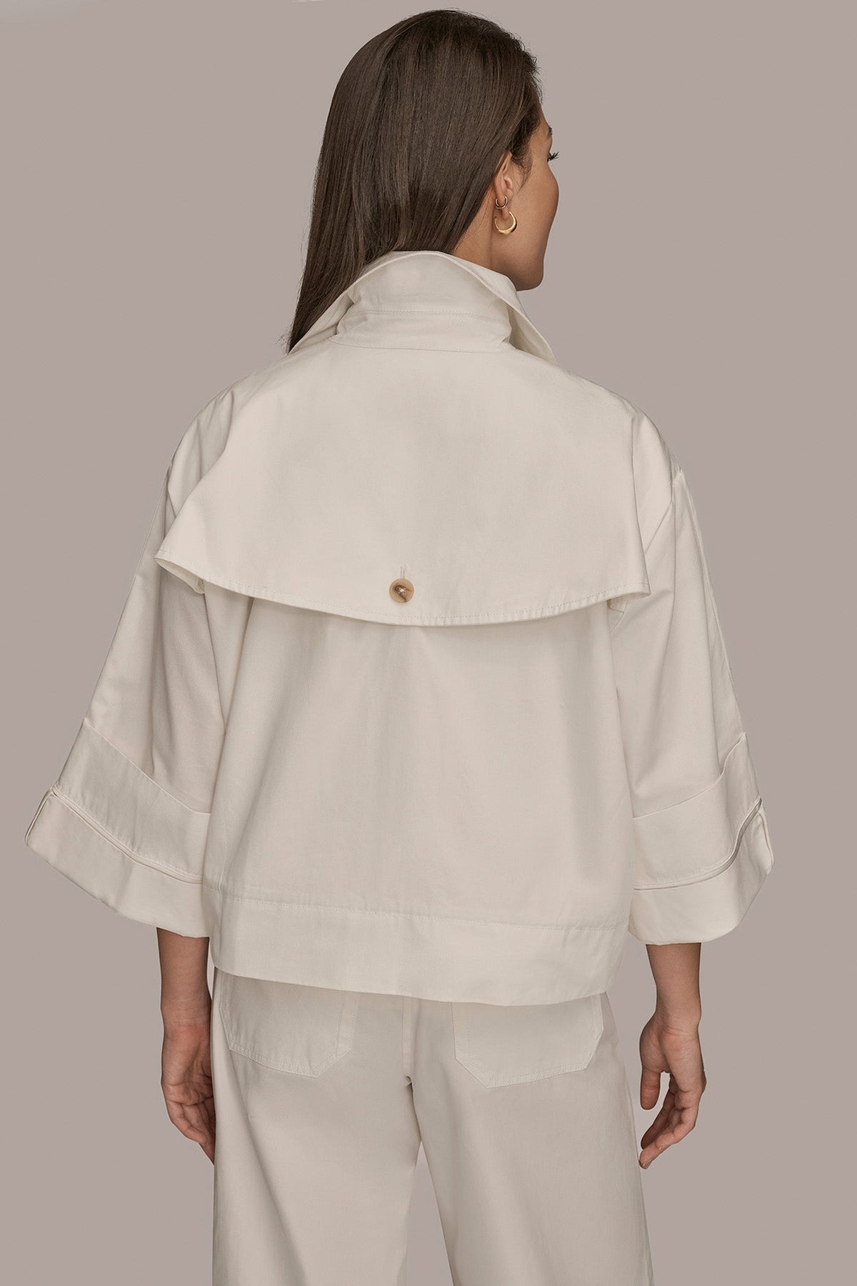 Donna Karan 3/4-SLEEVE SWING JACKET