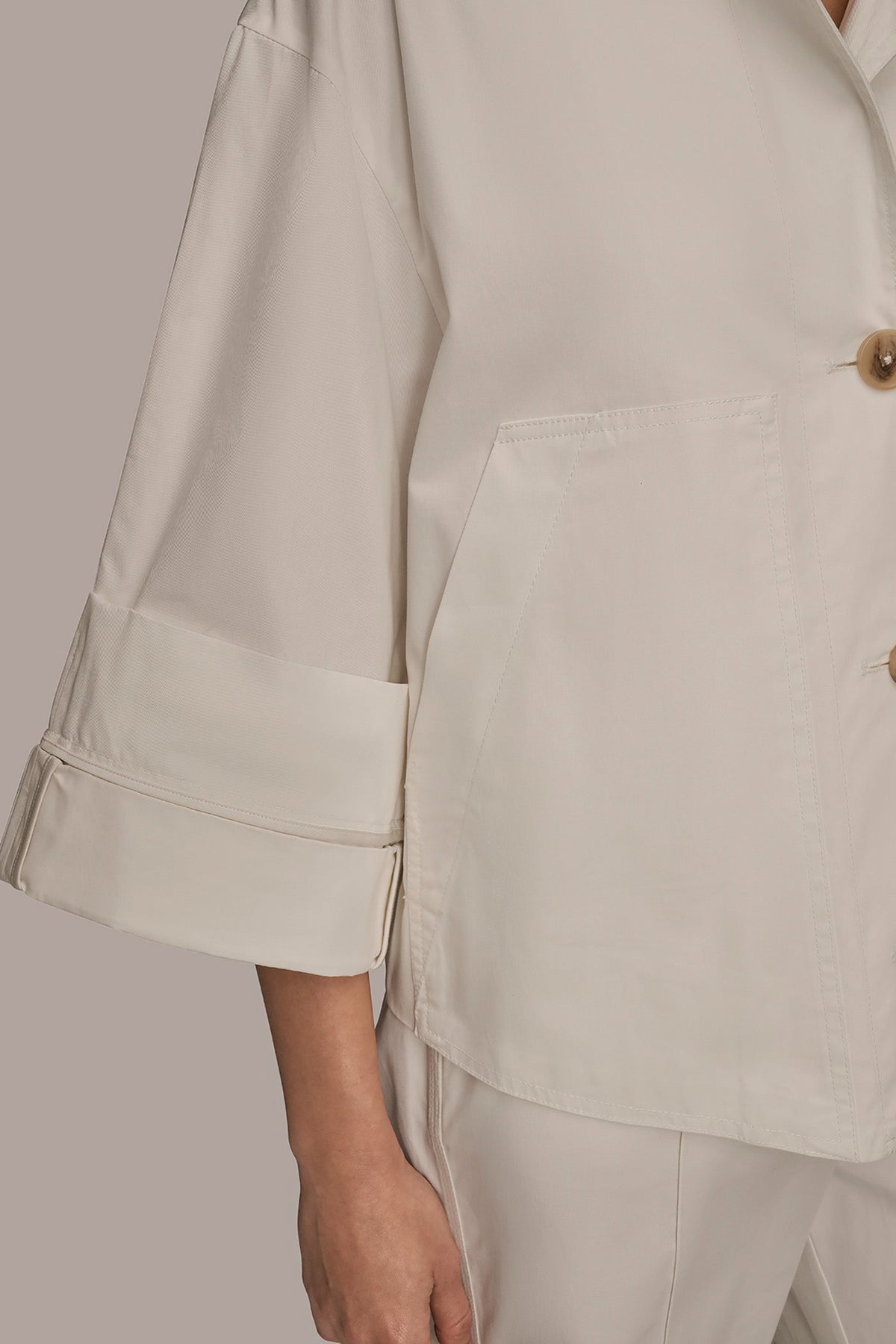 Donna Karan 3/4-SLEEVE SWING JACKET