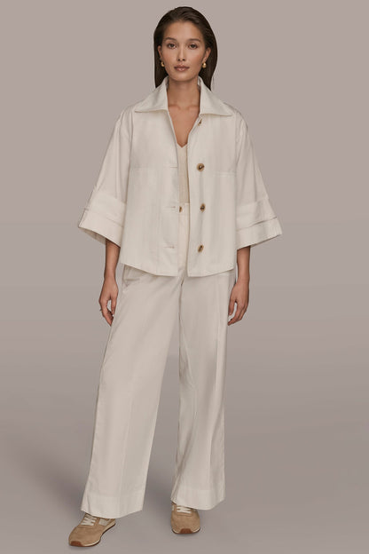 Donna Karan 3/4-SLEEVE SWING JACKET