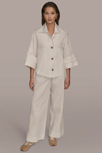 Donna Karan 3/4-SLEEVE SWING JACKET