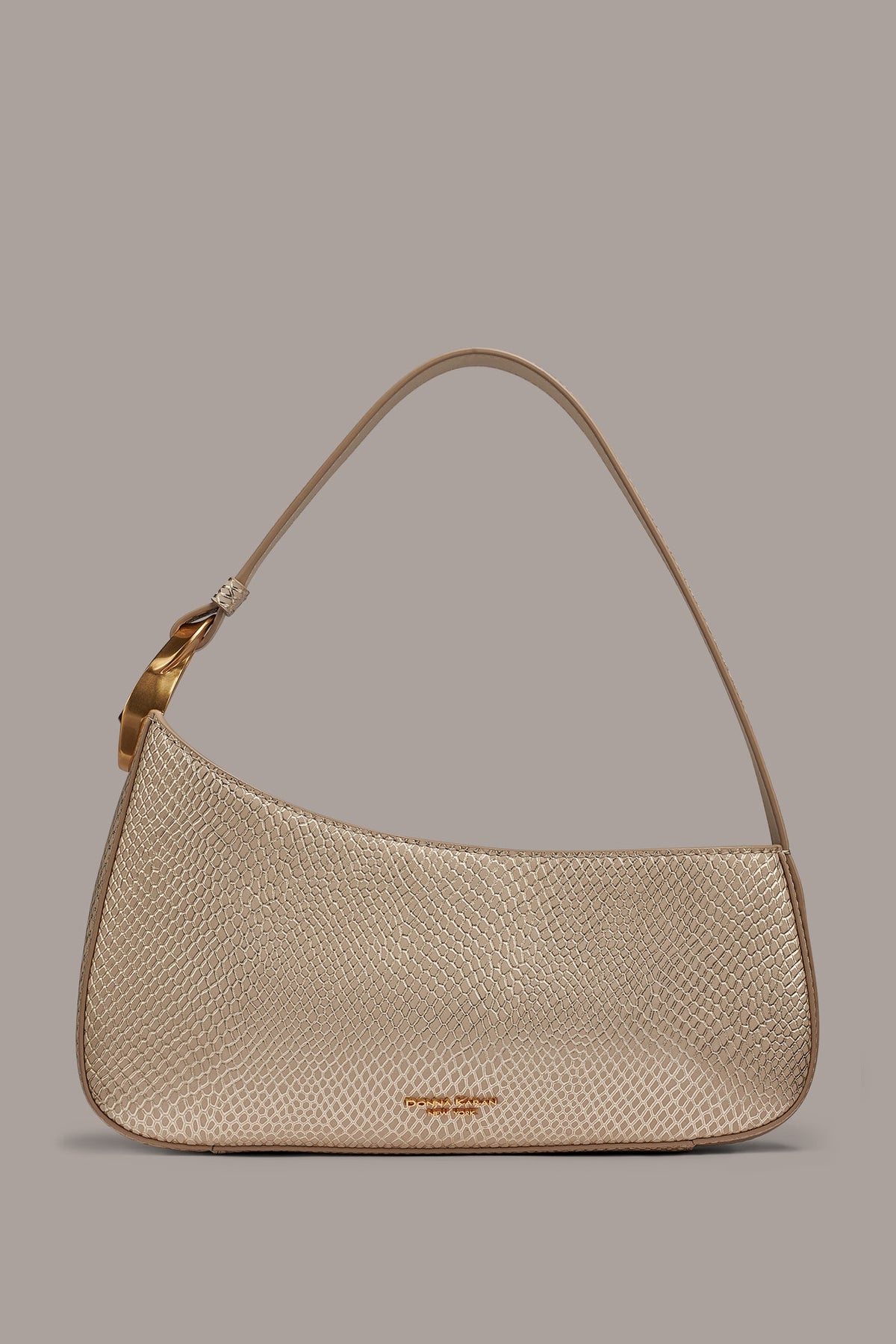 Donna Karan JERSEY METALLIC SNAKE-EFFECT SHOULDER BAG