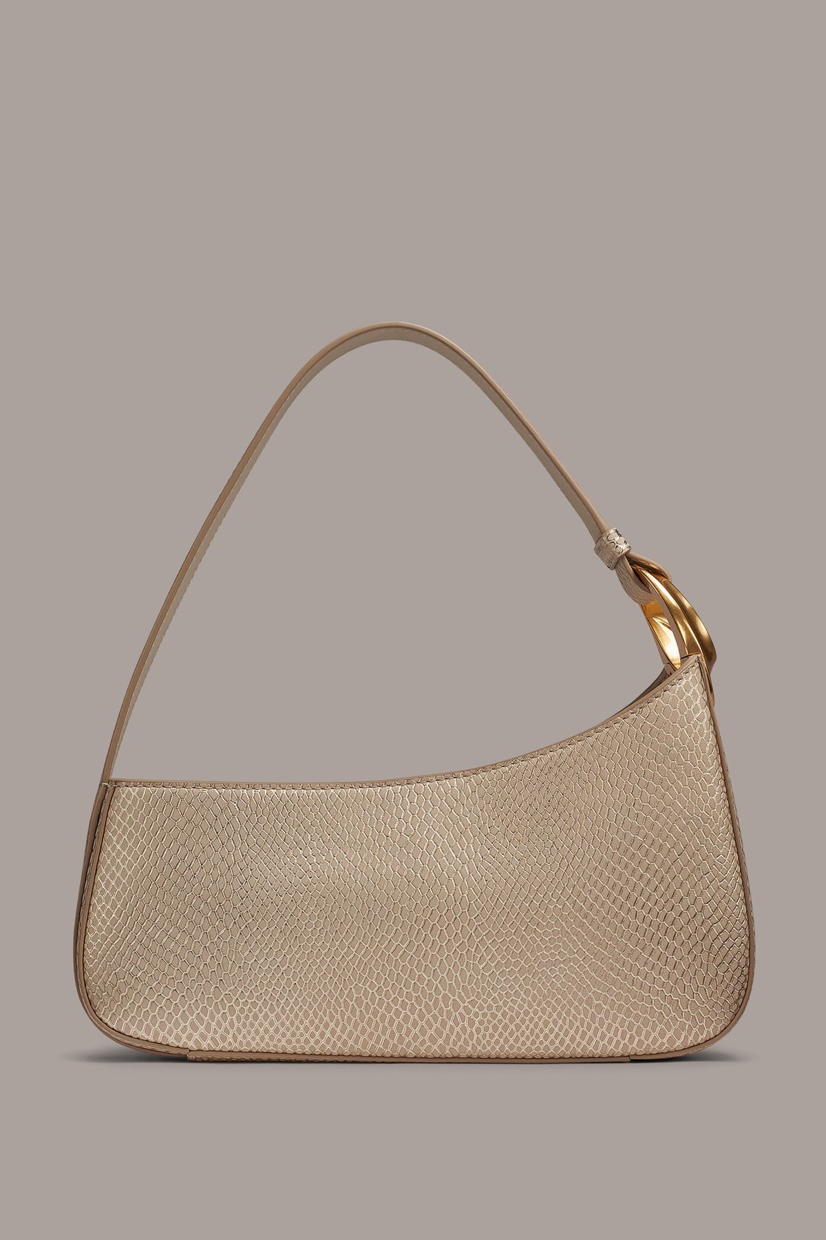 Donna Karan JERSEY METALLIC SNAKE-EFFECT SHOULDER BAG