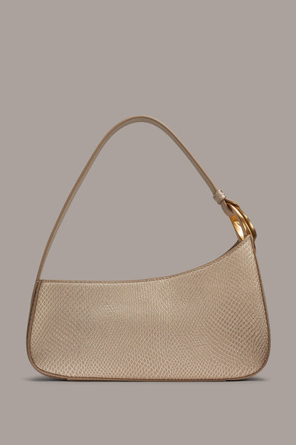 Donna Karan JERSEY METALLIC SNAKE-EFFECT SHOULDER BAG