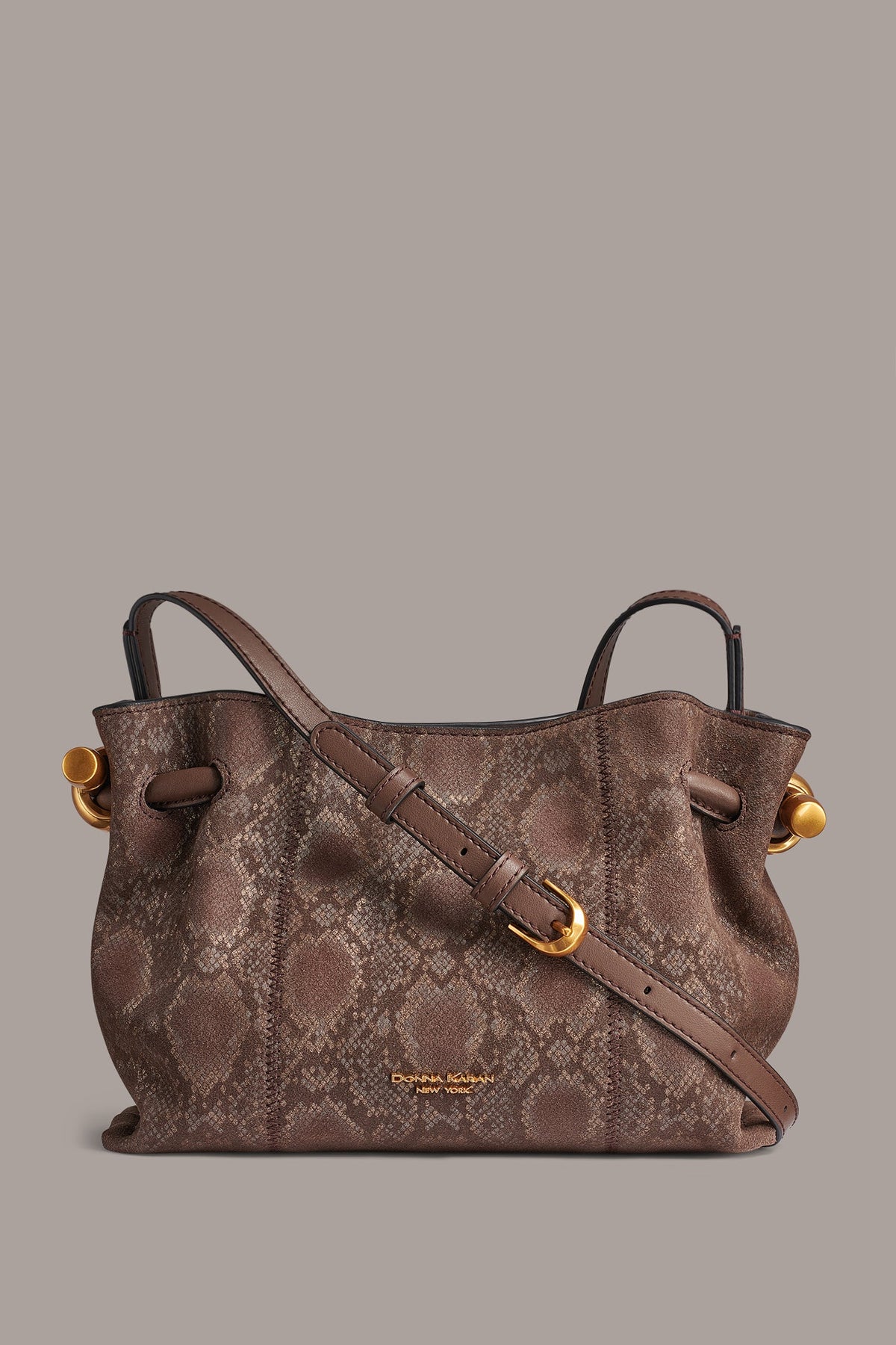 Donna Karan CASHMERE SNAKE-EFFECT CROSSBODY BAG