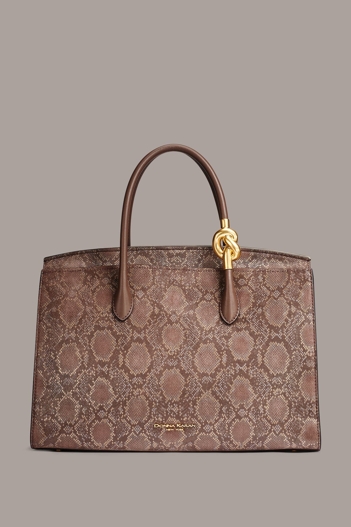 Donna Karan LODEN SNAKE-EFFECT SATCHEL BAG