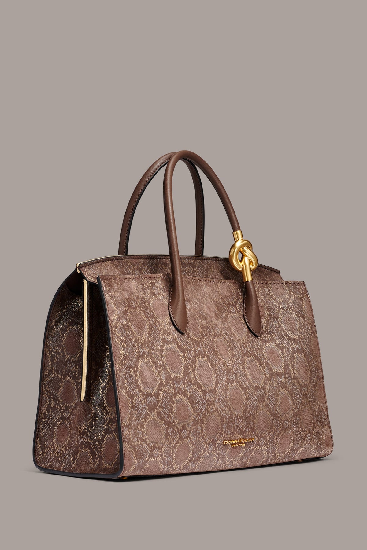 Donna Karan LODEN SNAKE-EFFECT SATCHEL BAG