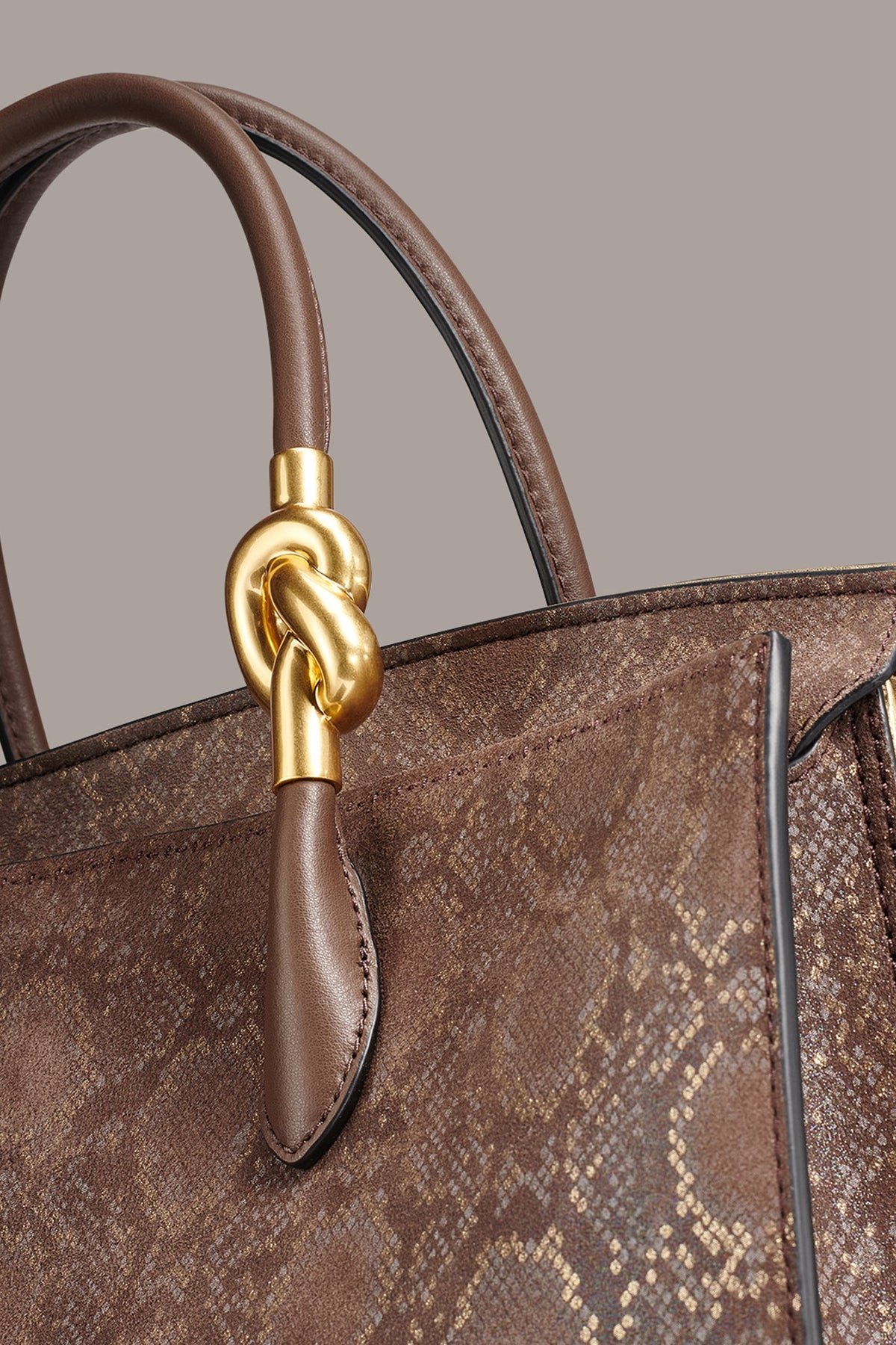 Donna Karan LODEN SNAKE-EFFECT SATCHEL BAG