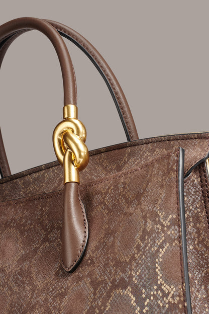 Donna Karan LODEN SNAKE-EFFECT SATCHEL BAG