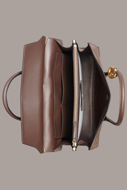 Donna Karan LODEN SNAKE-EFFECT SATCHEL BAG