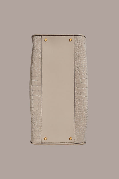 Donna Karan SATIN CROC-EFFECT SUEDE TOTE