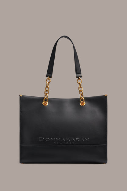 Donna Karan MERINO LEATHER LOGO TOTE