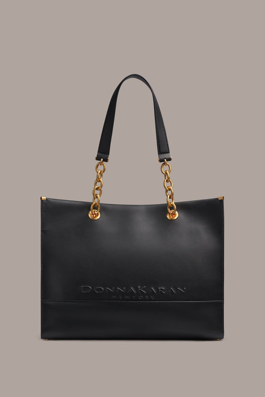 Donna Karan MERINO LEATHER LOGO TOTE