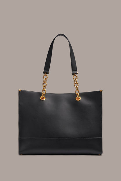 Donna Karan MERINO LEATHER LOGO TOTE