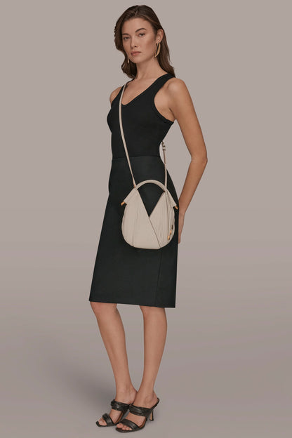 Donna Karan BALDWIN LASER-CUT LEATHER MICRO CROSSBODY BAG