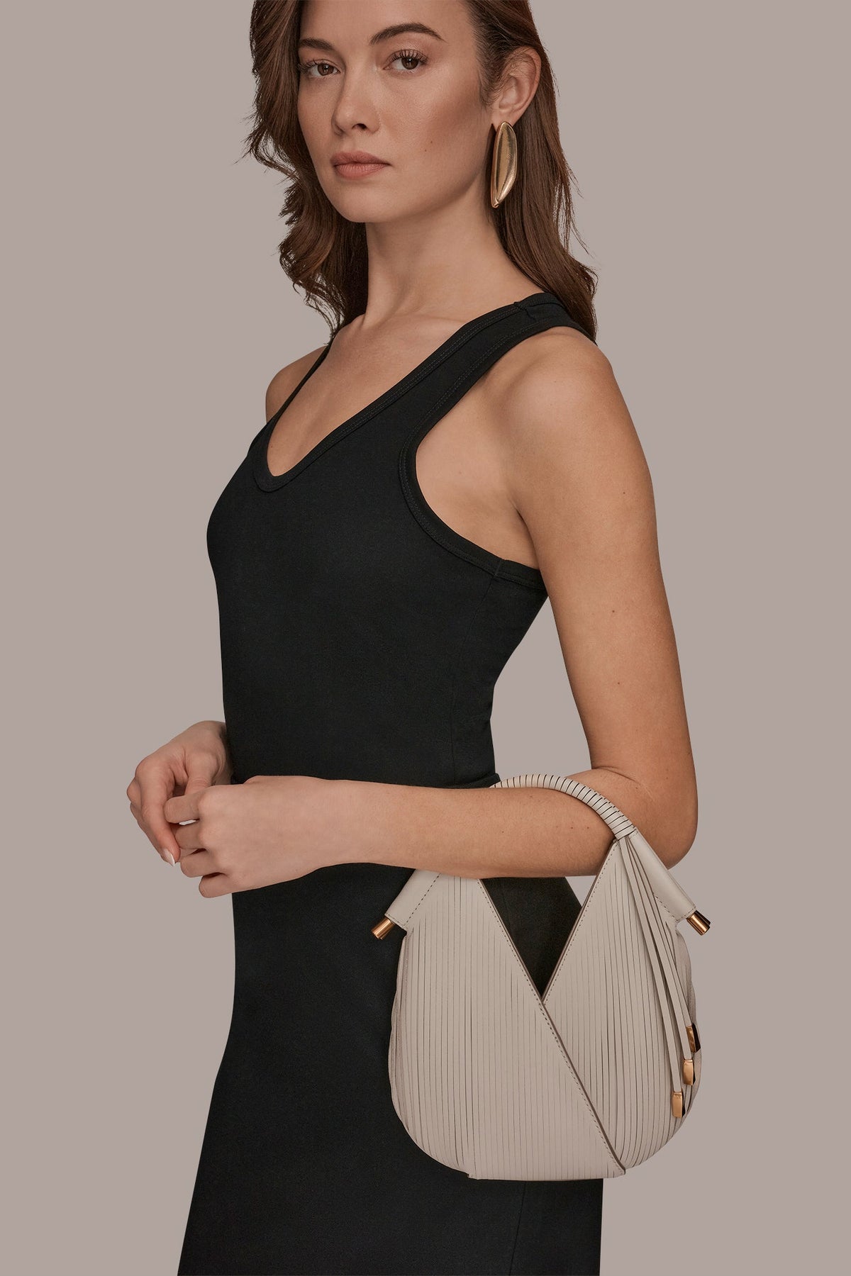 Donna Karan BALDWIN LASER-CUT LEATHER MICRO CROSSBODY BAG