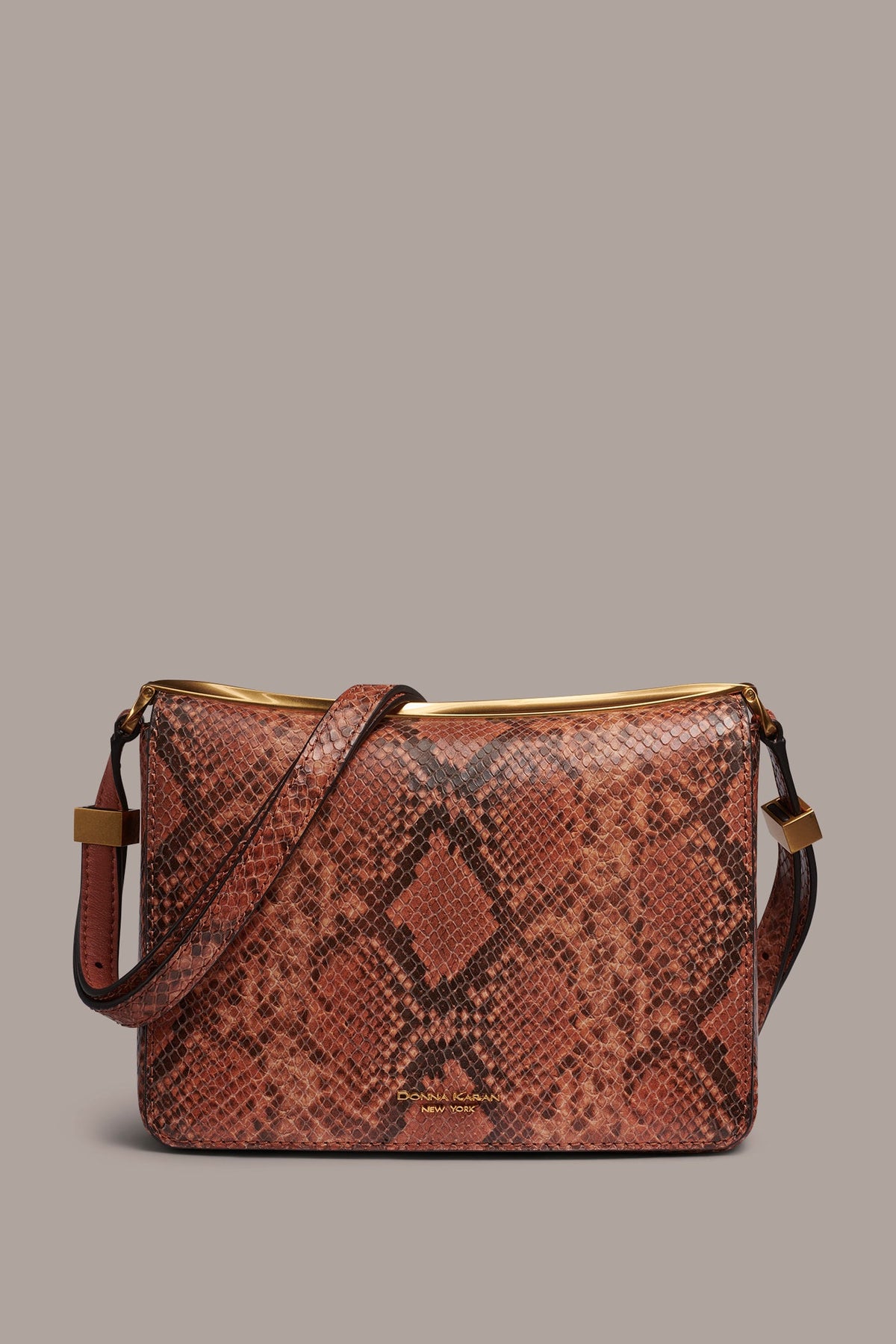 Donna Karan JERICHO SNAKE-EFFECT LEATHER SHOULDER BAG