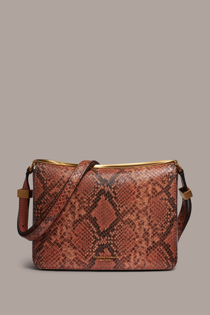 Donna Karan JERICHO SNAKE-EFFECT LEATHER SHOULDER BAG