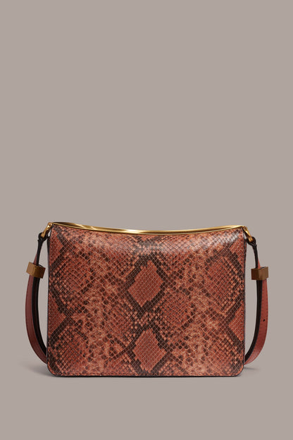 Donna Karan JERICHO SNAKE-EFFECT LEATHER SHOULDER BAG