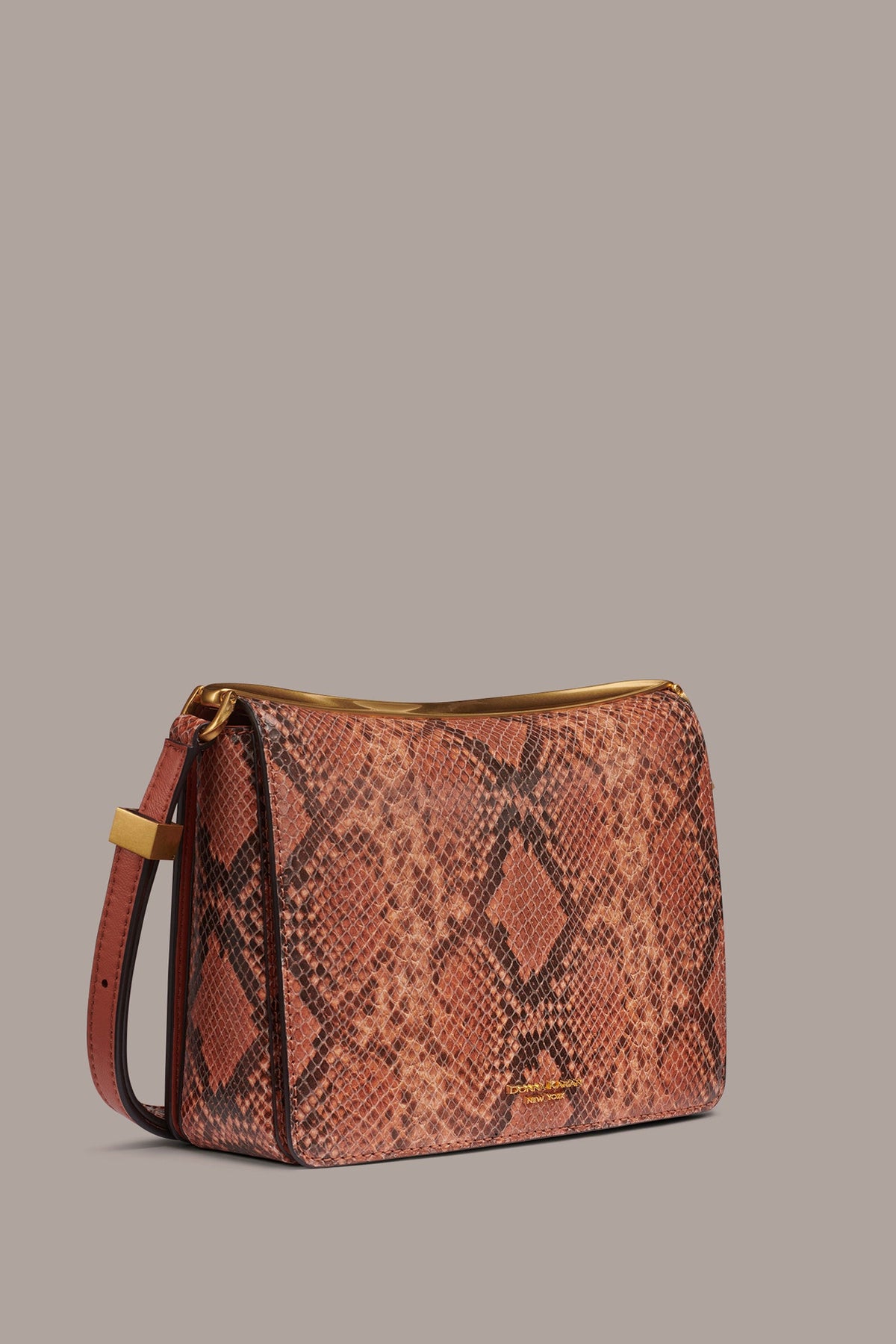 Donna Karan JERICHO SNAKE-EFFECT LEATHER SHOULDER BAG