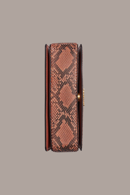 Donna Karan JERICHO SNAKE-EFFECT LEATHER SHOULDER BAG